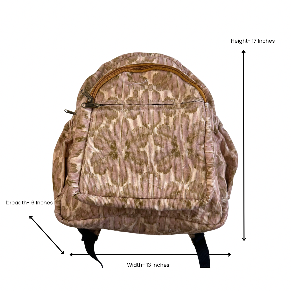 Pink Corduroy Backpack