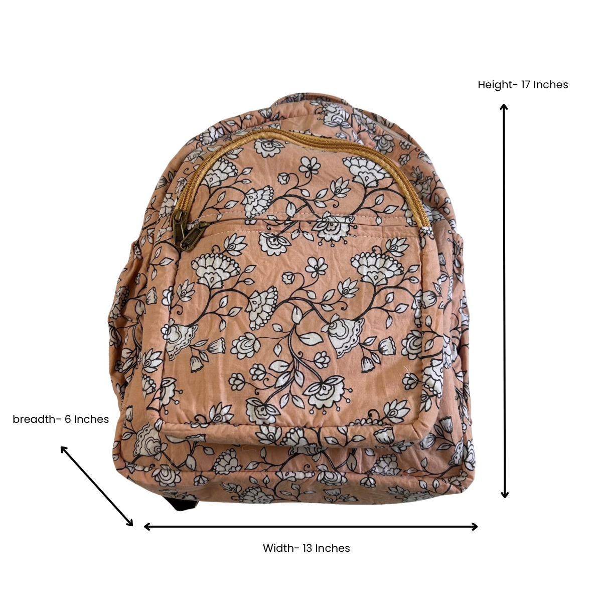 Beige Floral Backpack