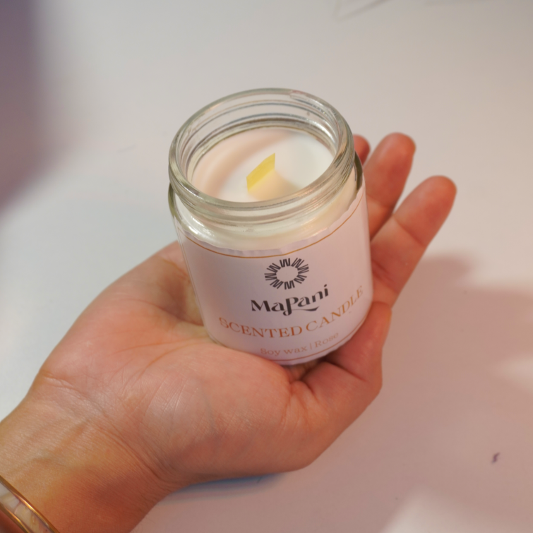 Eco Diwali Gift Box 1 | Upcycled Flower Toran | Soy Candle Jar | Dates Jar with Filling | Coffee & Orange Body Scrub