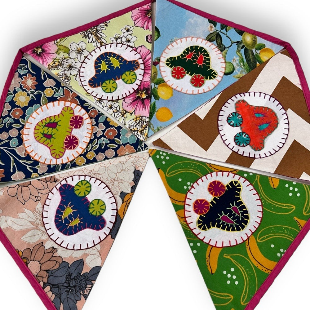 Upcycled Fabric Bunting with Car Motifs