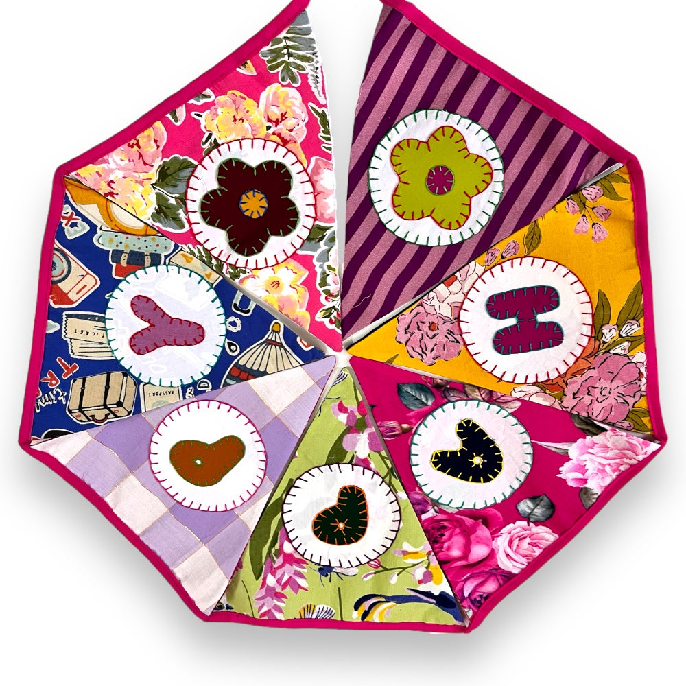 "Happy Anniversary" Upcycled Fabric Bunting
