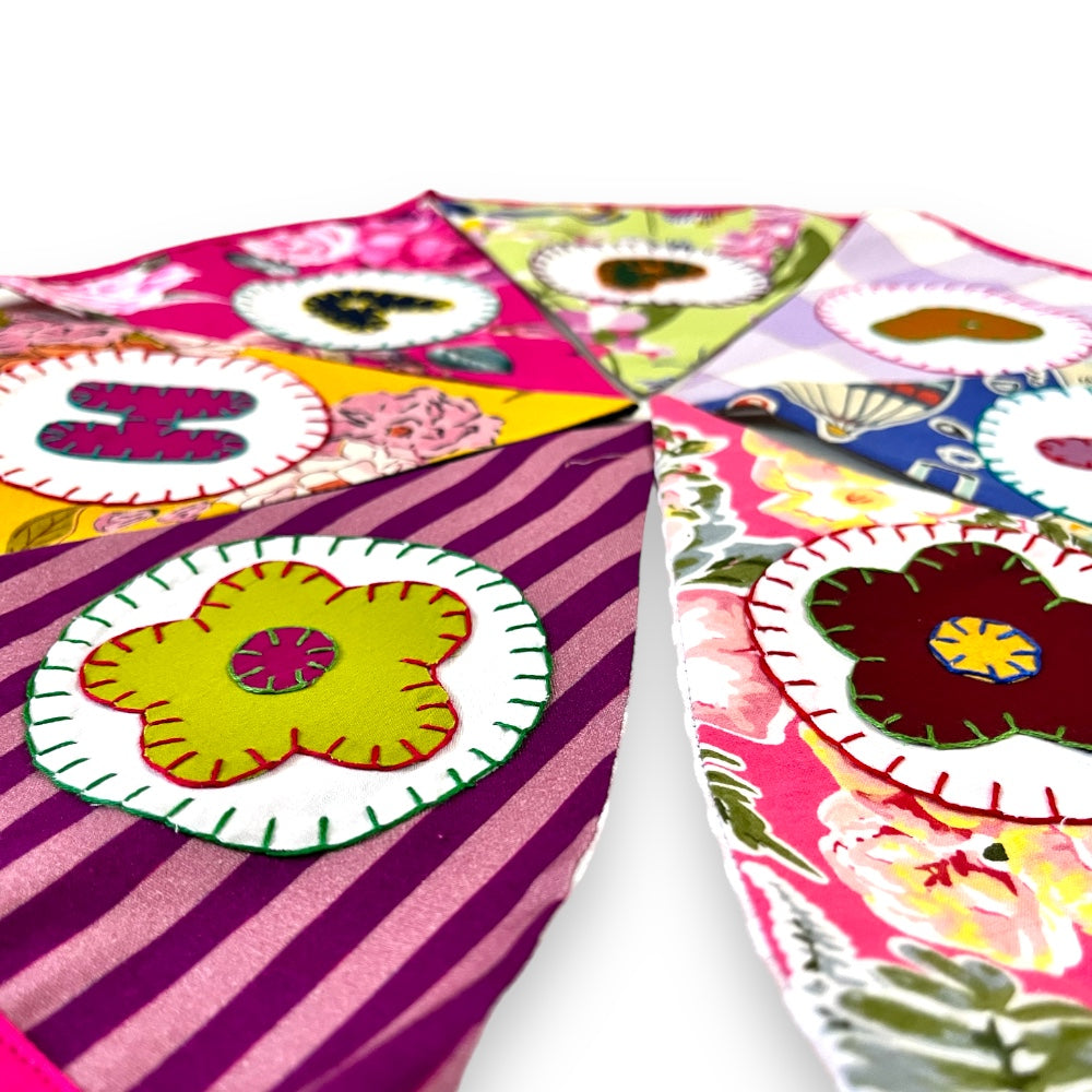 "Happy Anniversary" Upcycled Fabric Bunting