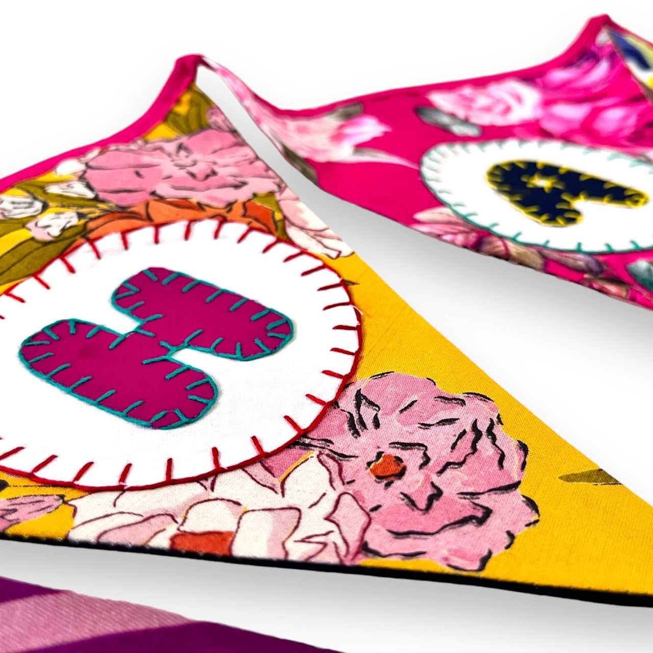 "Happy Anniversary" Upcycled Fabric Bunting