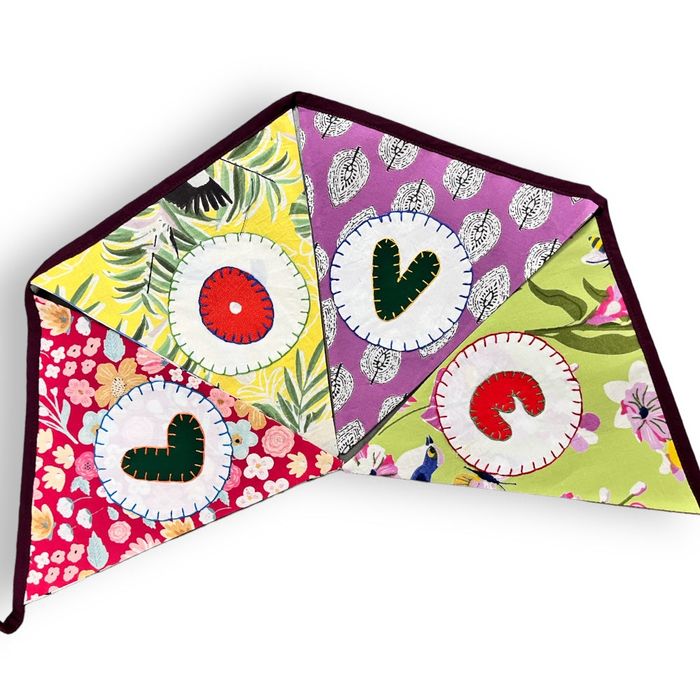 "Live Laugh Love" Upcycled Fabric Bunting