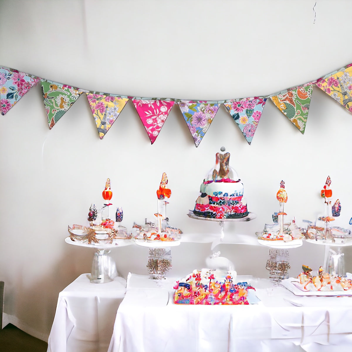 Upcycled Pastel Banner Bunting