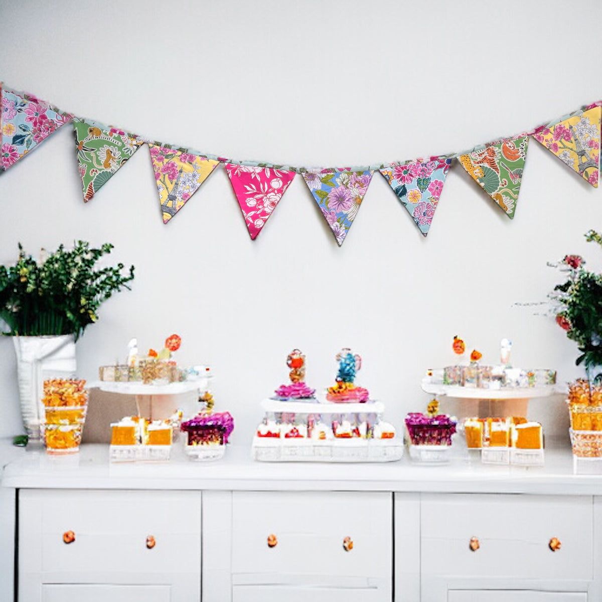 Upcycled Pastel Banner Bunting