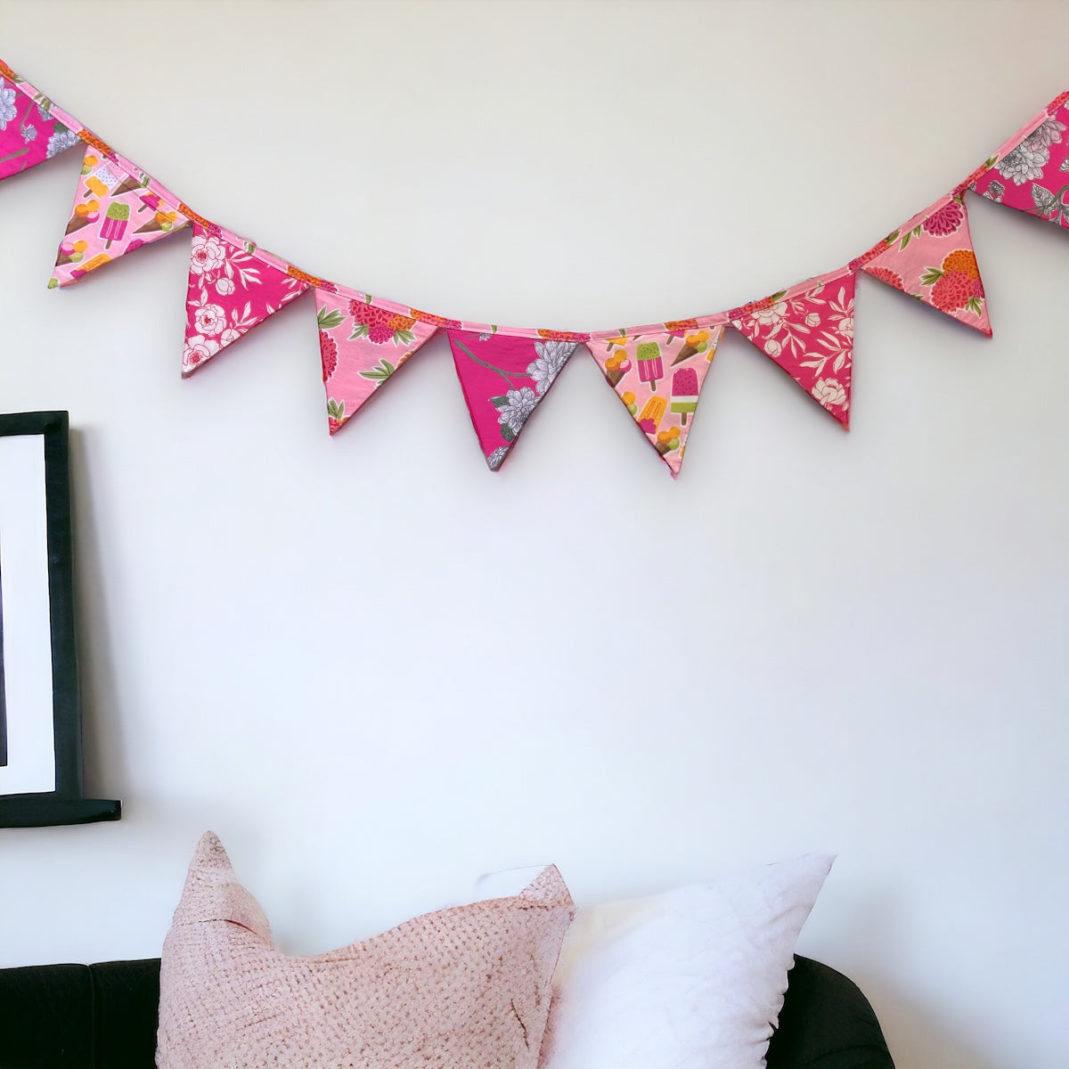 Upcycled Pink Banner Bunting