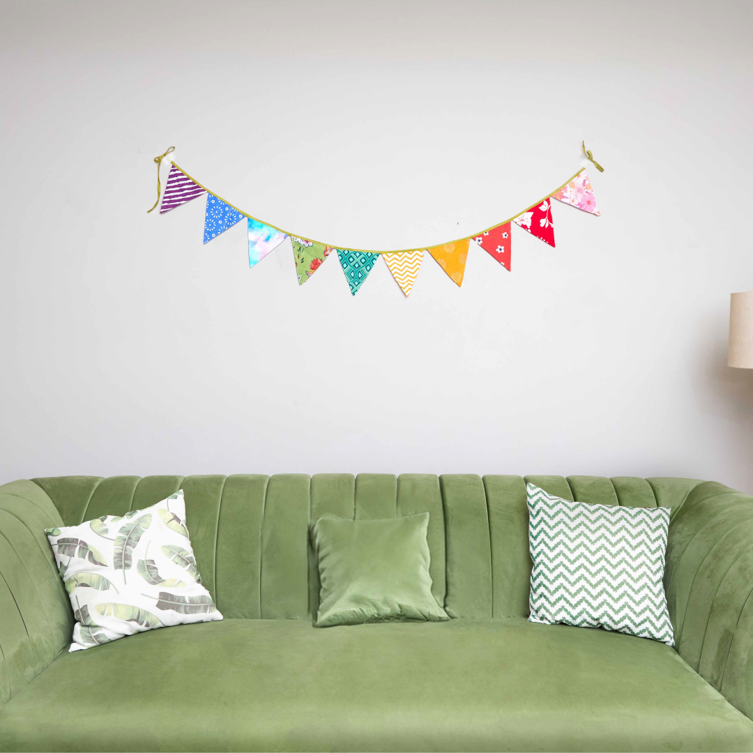 Upcycled Rainbow Banner Bunting