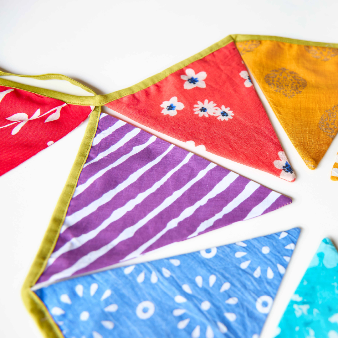 Upcycled Rainbow Banner Bunting