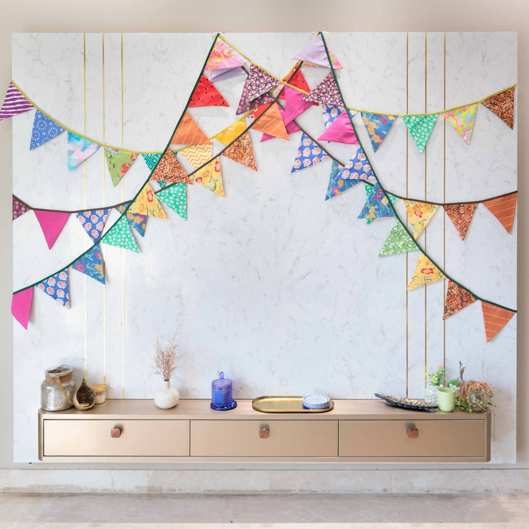 Upcycled Rainbow Banner Bunting