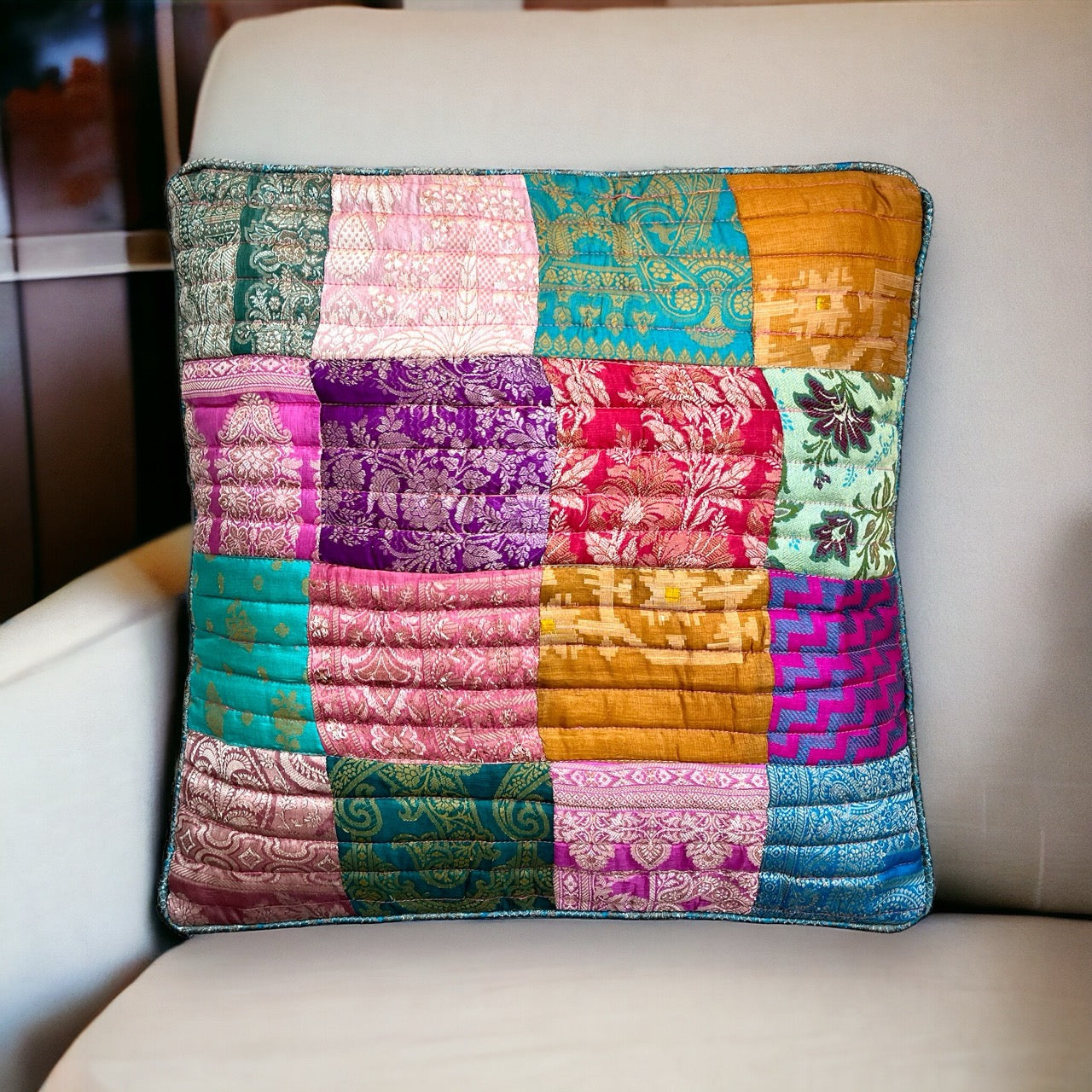 Ecosilk Patchwork Cushion Covers (100% Silk)