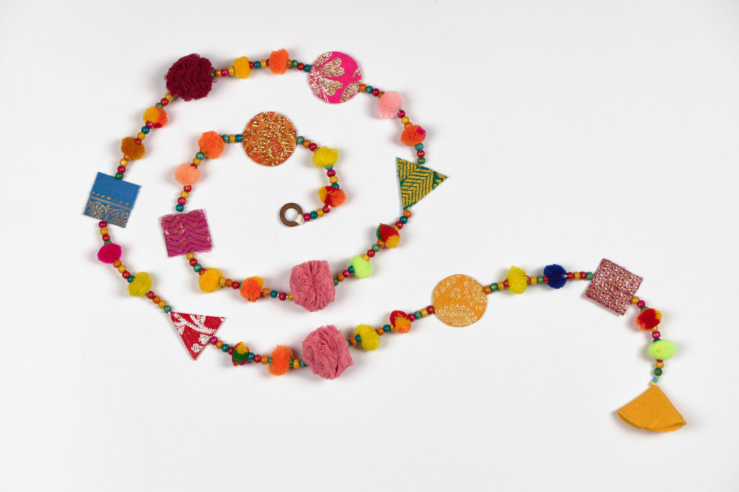 Upcycled Chintzy Pom-Pom Festive Decoration String Hanging Party Prop