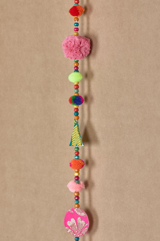 Upcycled Chintzy Pom-Pom Festive Decoration String Hanging Party Prop