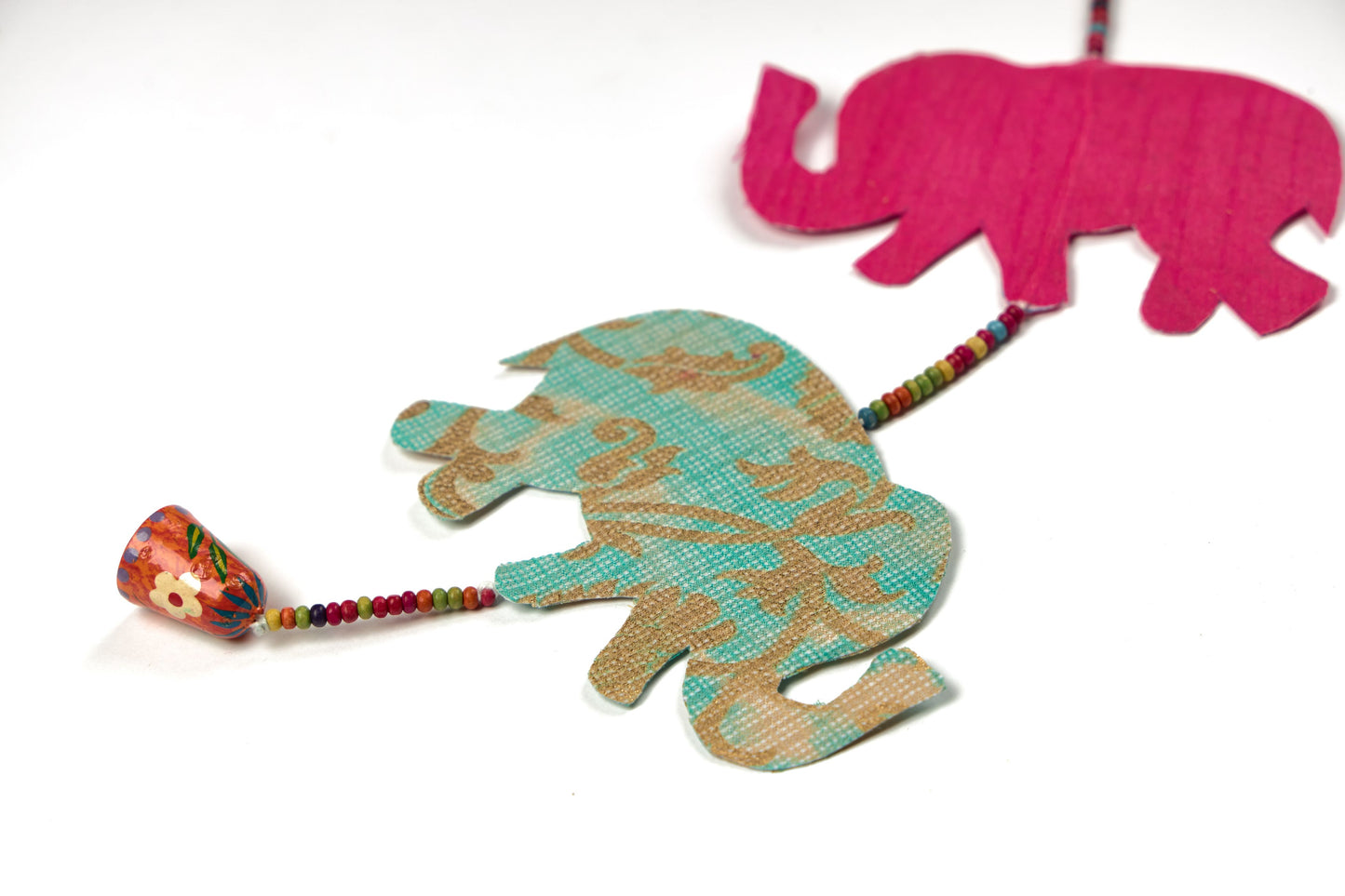 Upcycled Elephant Festive Decoration String Hanging Party Prop