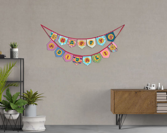 Upcycled Happy Diwali Bunting Banner Festive Decoration