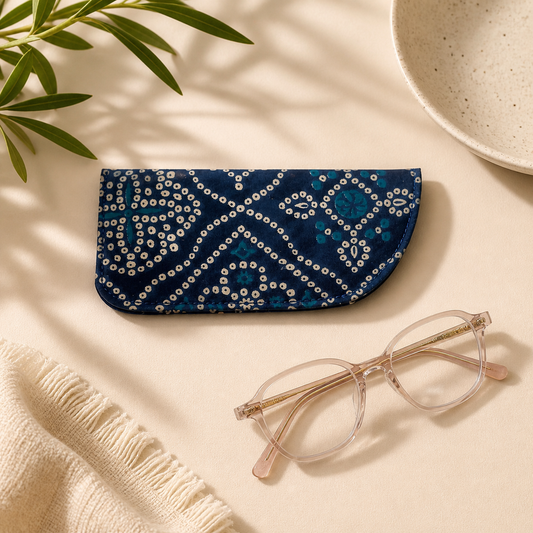 Blue Bandhani Specs Cover