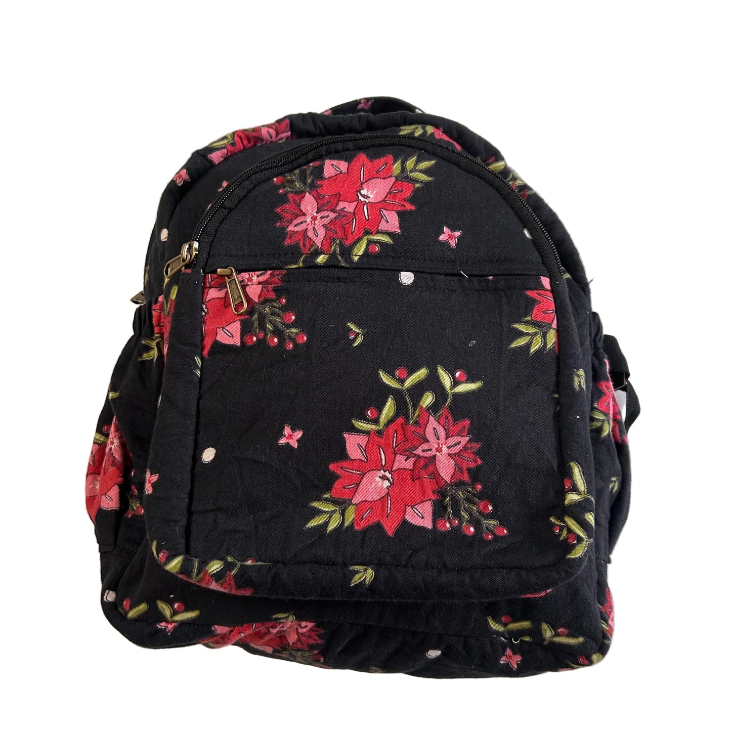 Black Floral Print Backpack