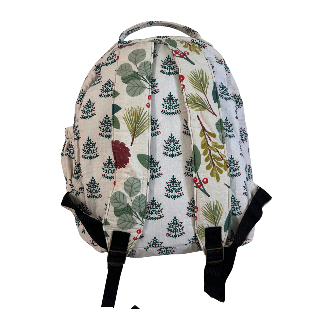 White Block Print Backpack