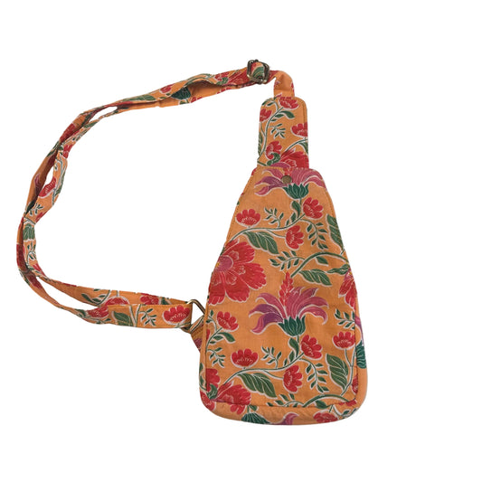 Floral Orange Crossbody Bag