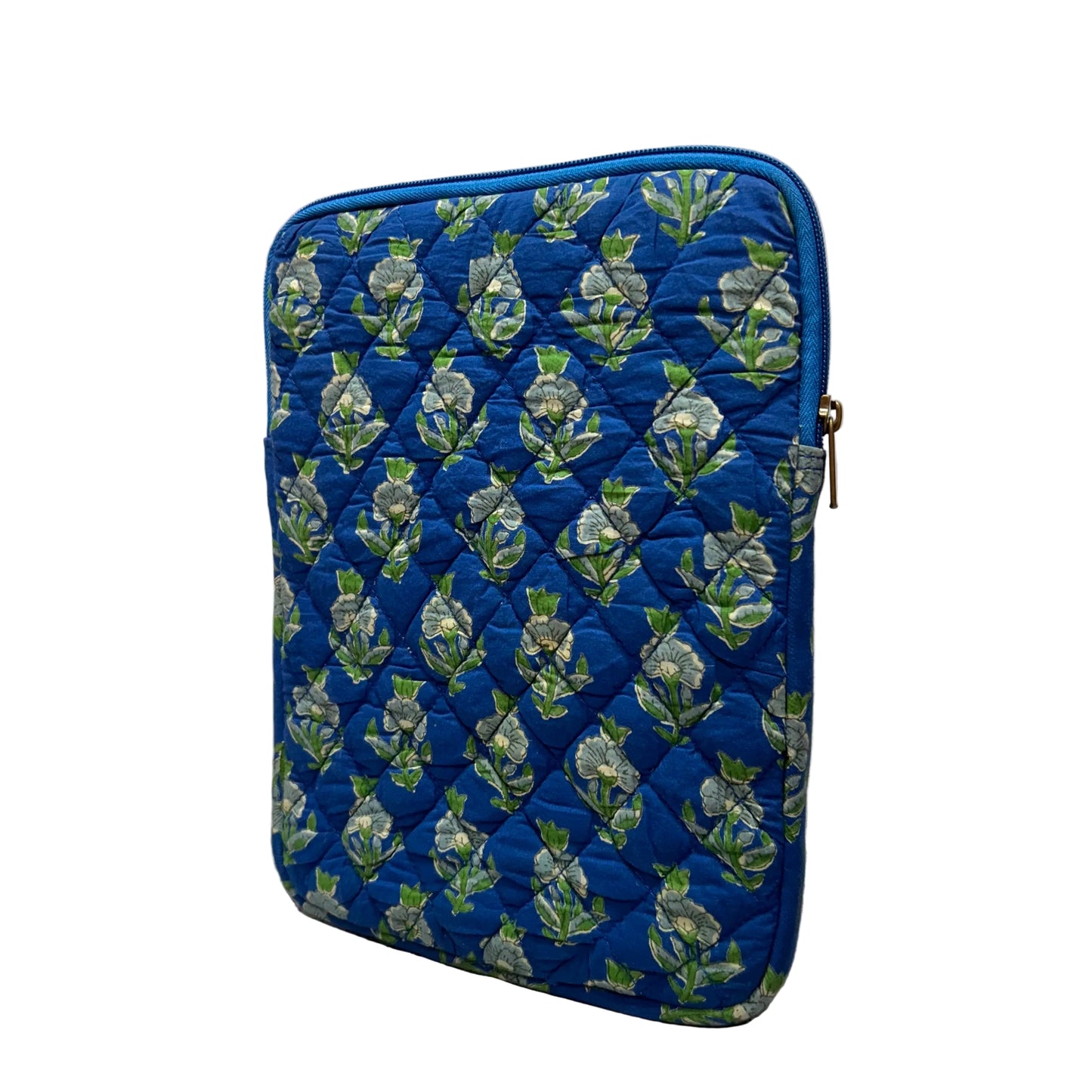 Blue block print IPad sleeve