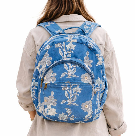 Blue Floral Backpack