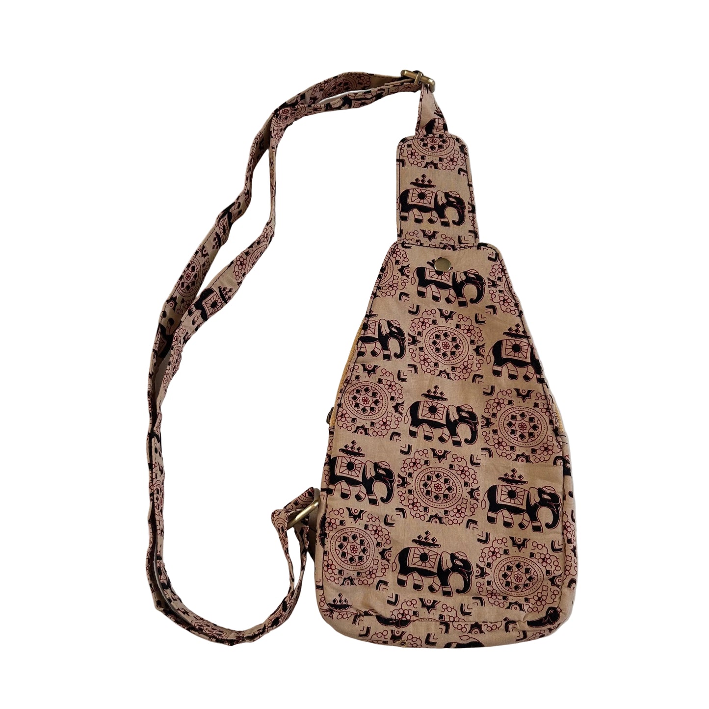 Elephant Block Print Crossbody Bag