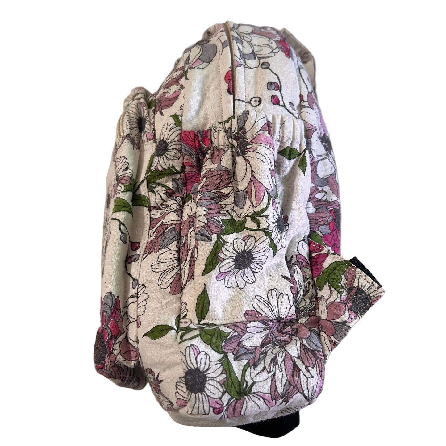 White Floral Print Backpack