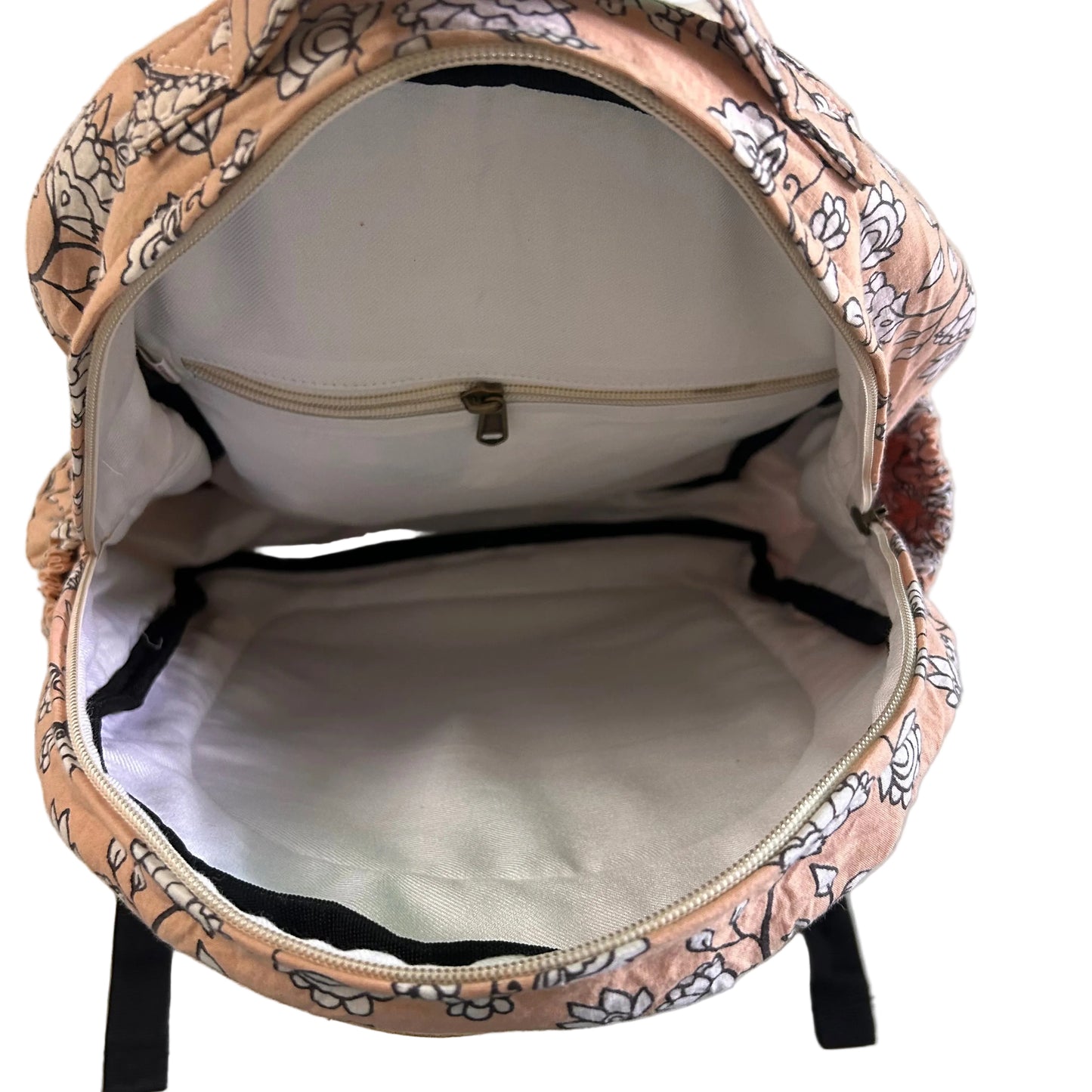Beige Floral Backpack