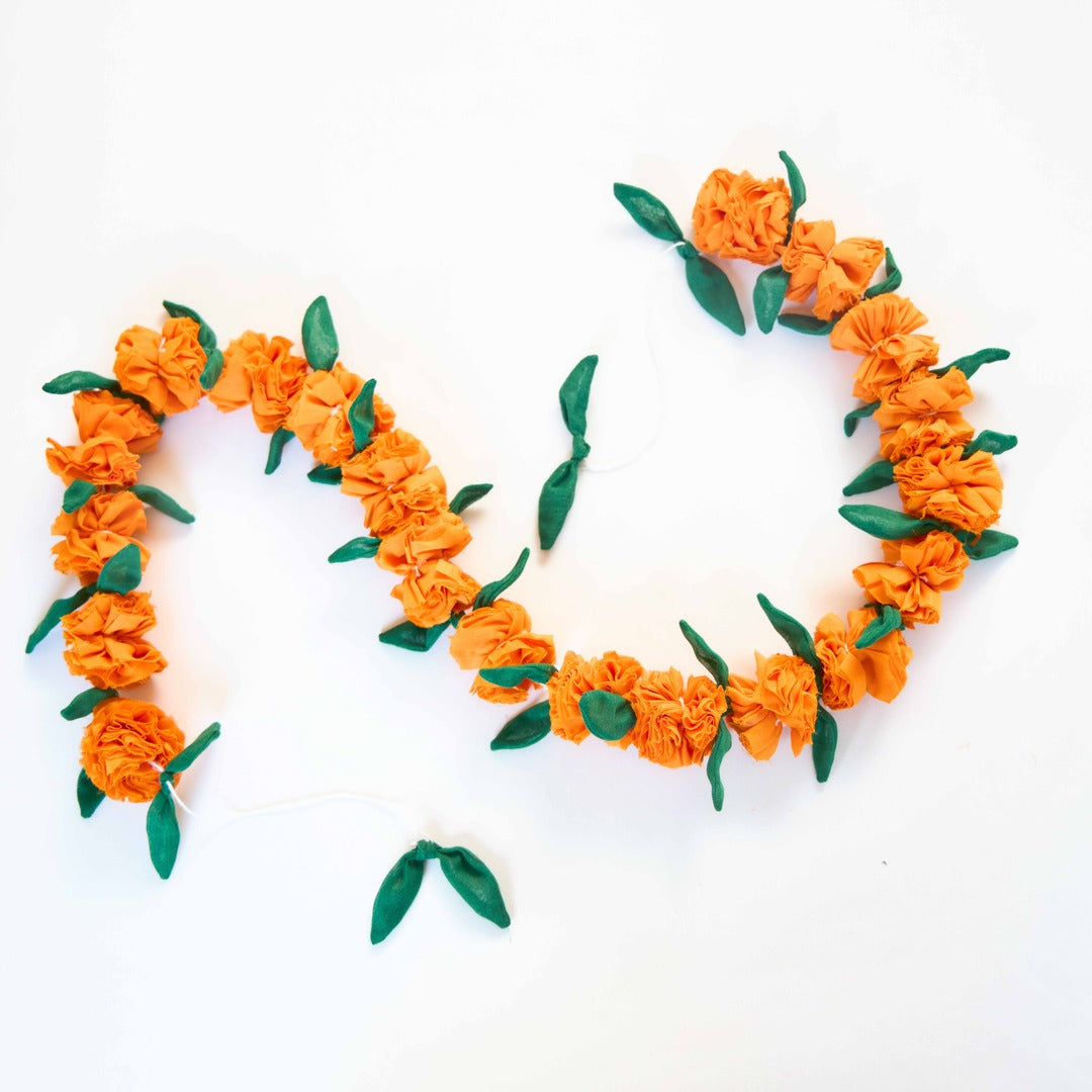 Upcycled Genda/Marigold Cloth Flower Garland String