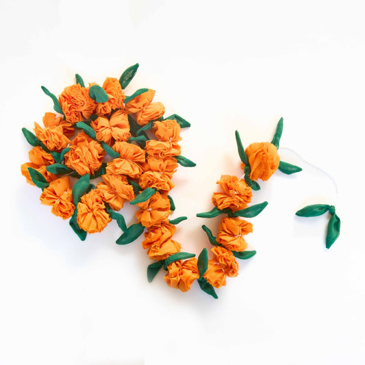 Upcycled Genda/Marigold Cloth Flower Garland String