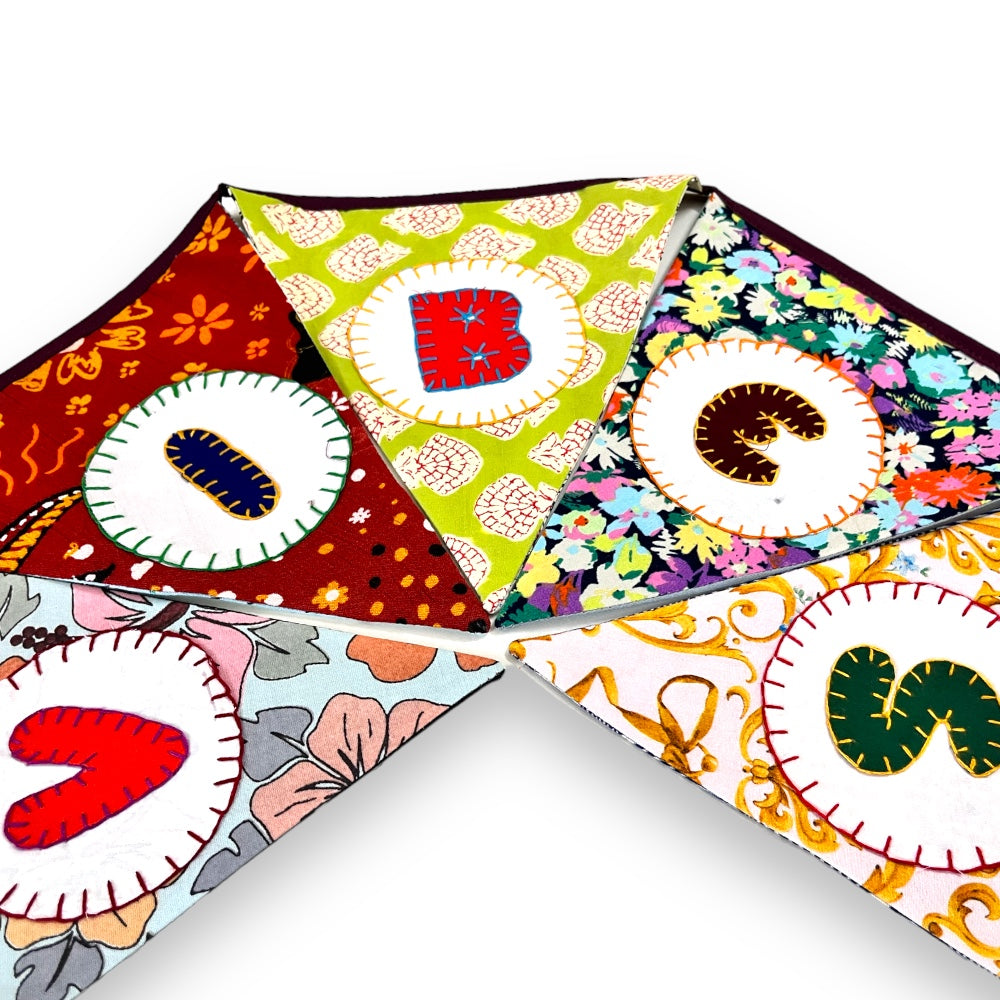 "Good Vibes" Upcycled Fabric Bunting