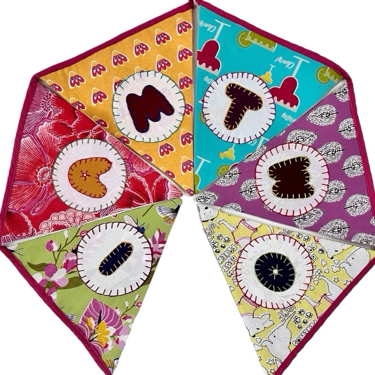 Customised Age Banner Upcycled Fabric Bunting