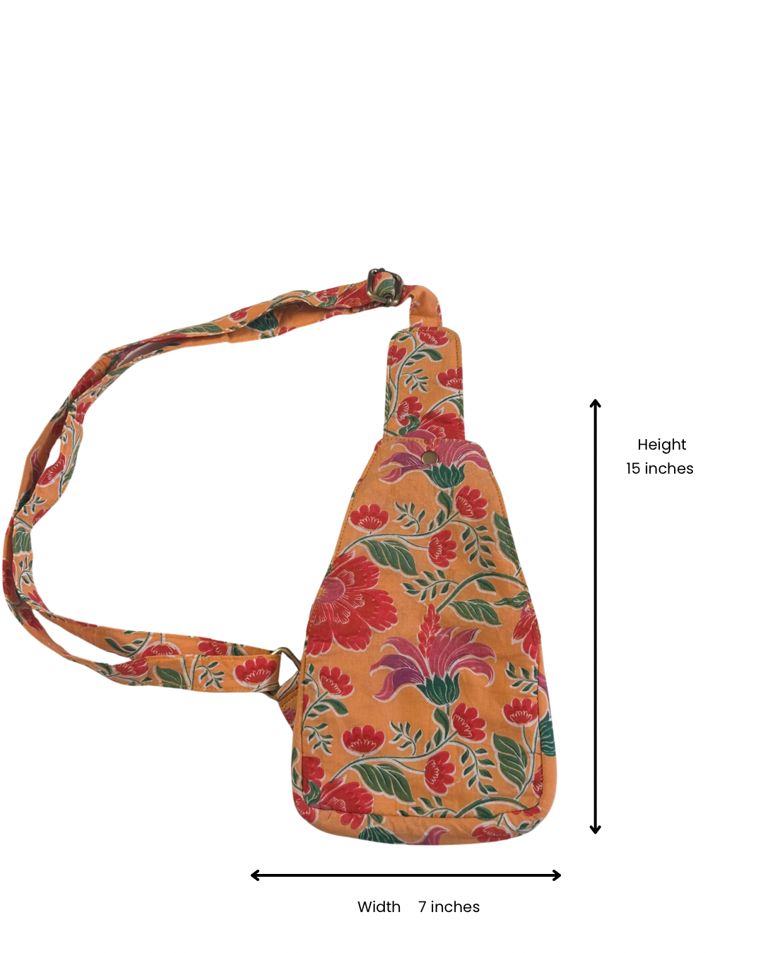 Floral Orange Crossbody Bag