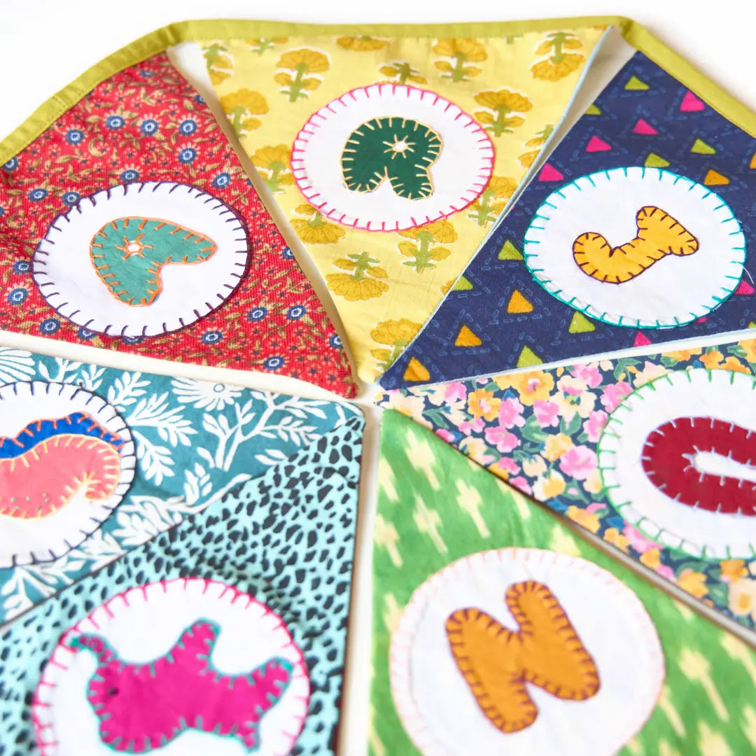 Personalized Name Banner with Animal Motifs (Triangle Flag)
