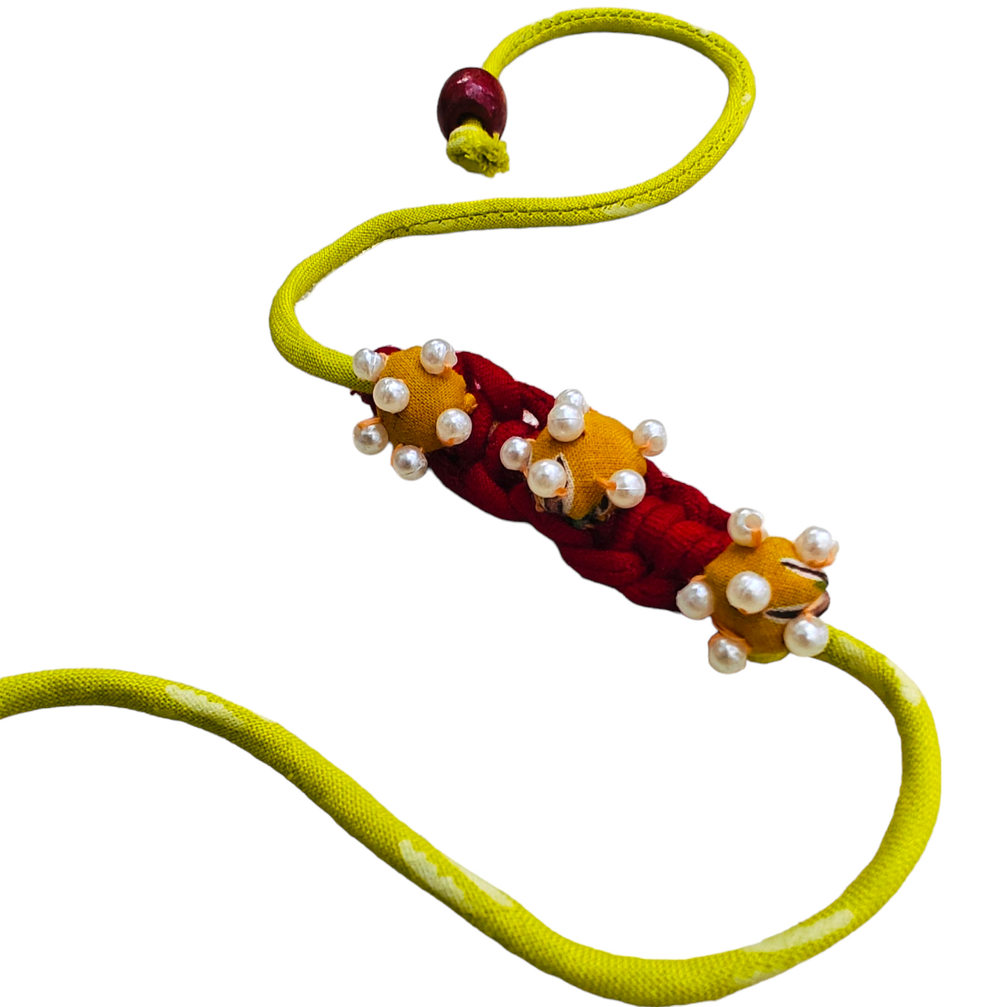 Upcycled Handmade Pearl gold Rakhi