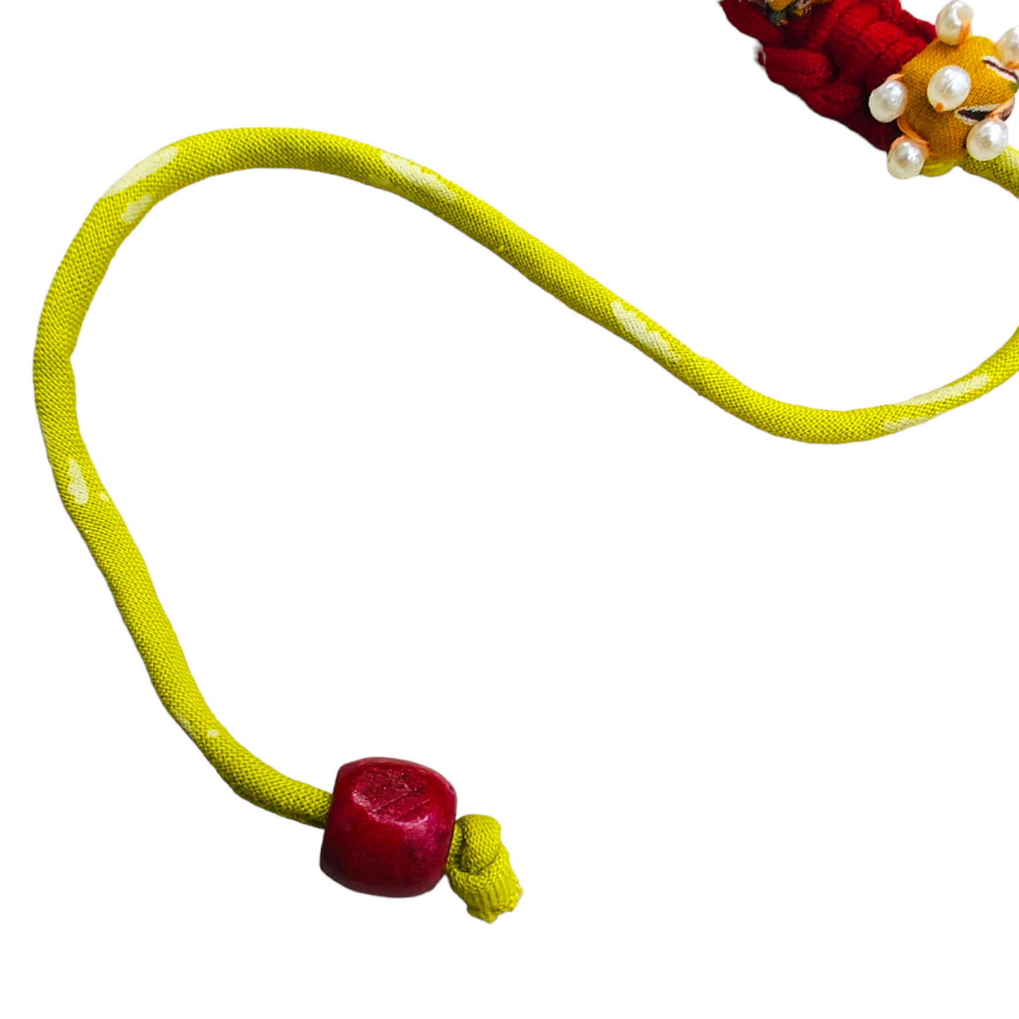 Upcycled Handmade Pearl gold Rakhi