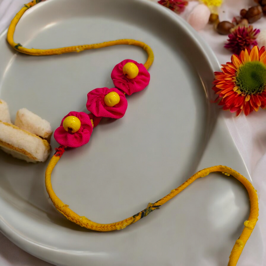Upcycled Handmade pink Sunbird Rakhi