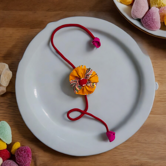Upcycled Handmade Coral Love Rakhi