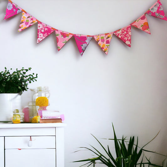 Upcycled Pink Banner Bunting