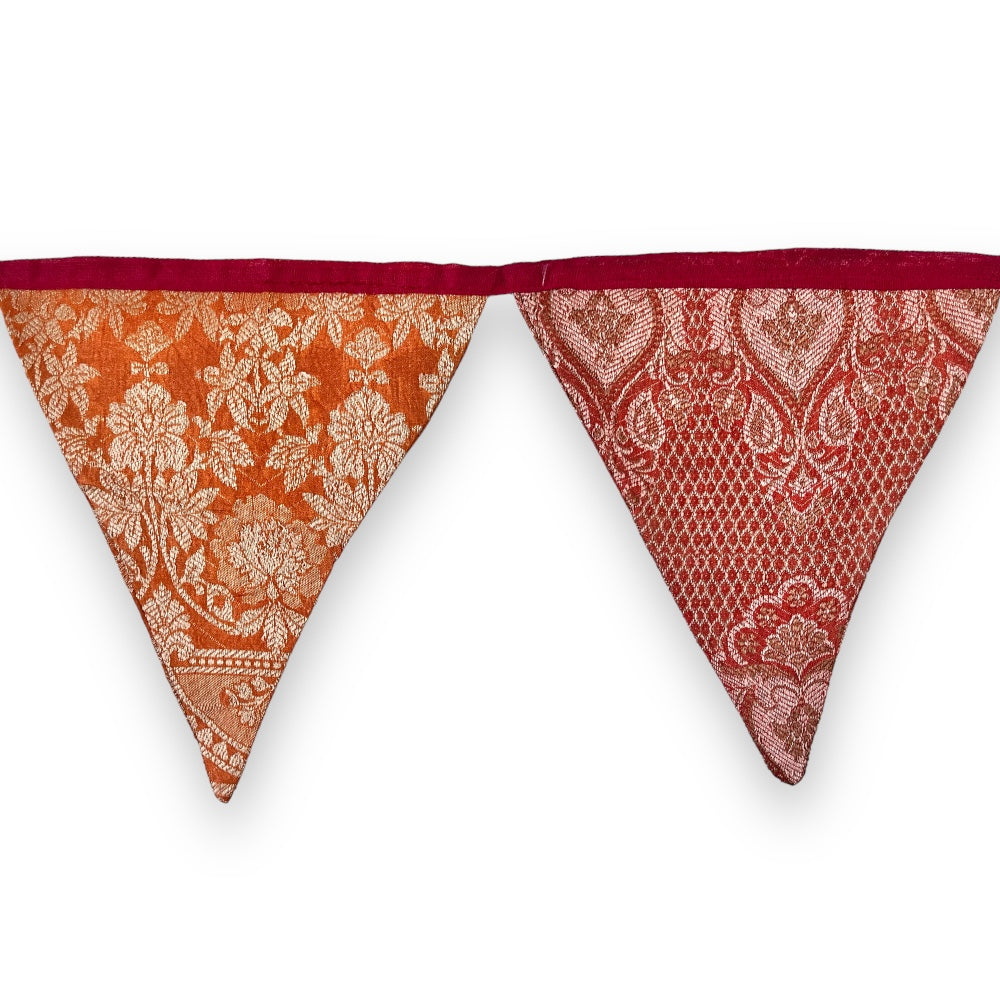 Upcycled Festive Silk Banner Bunting