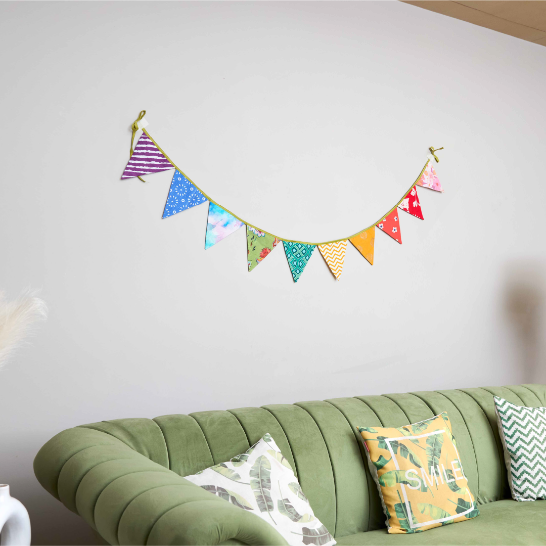 Upcycled Rainbow Banner Bunting
