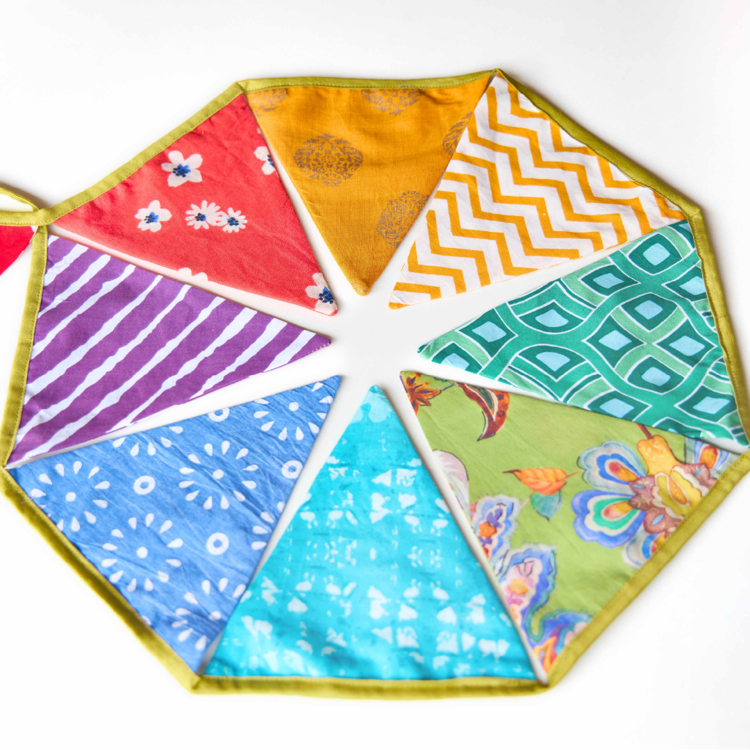 Upcycled Rainbow Banner Bunting