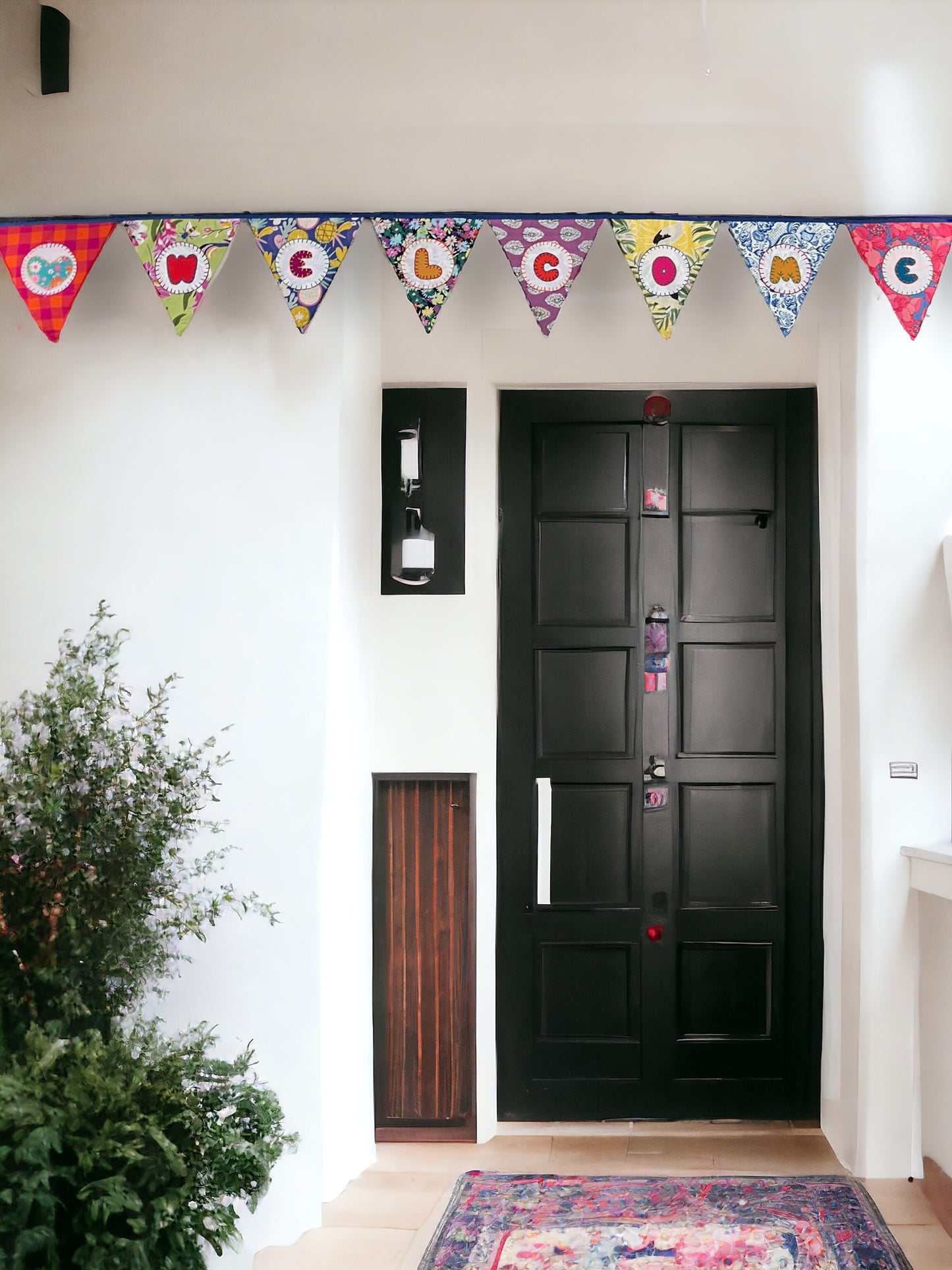 "Welcome" Upcycled Fabric Bunting