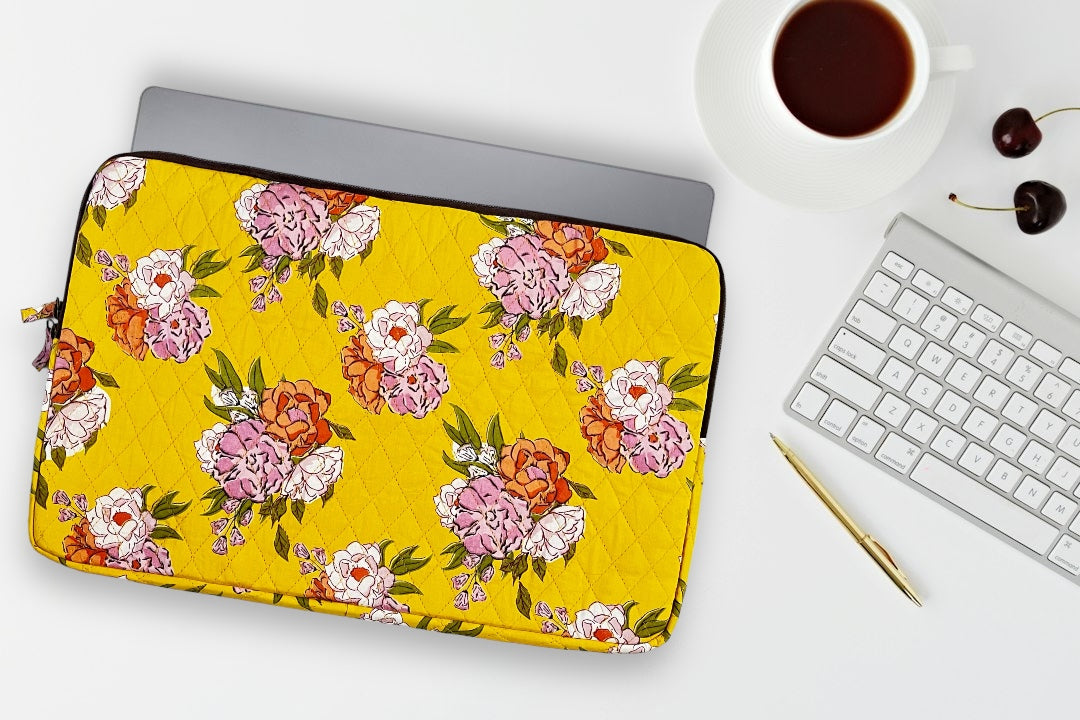 Yellow Blossom Laptop Sleeve