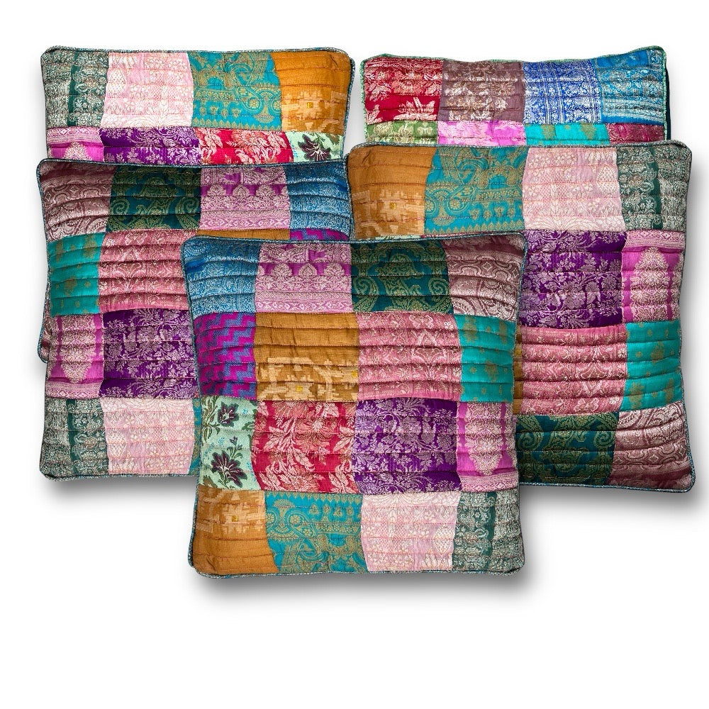 Ecosilk Patchwork Cushion Covers (100% Silk)