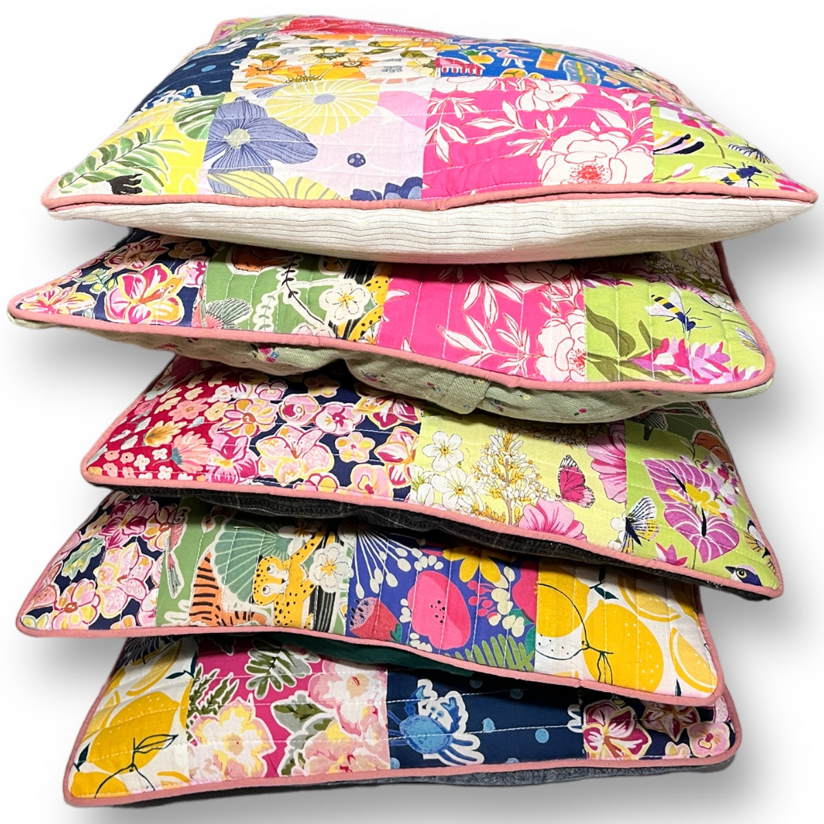 Colour Splash Patchwork Cushion Covers (100% Cotton Fabric)