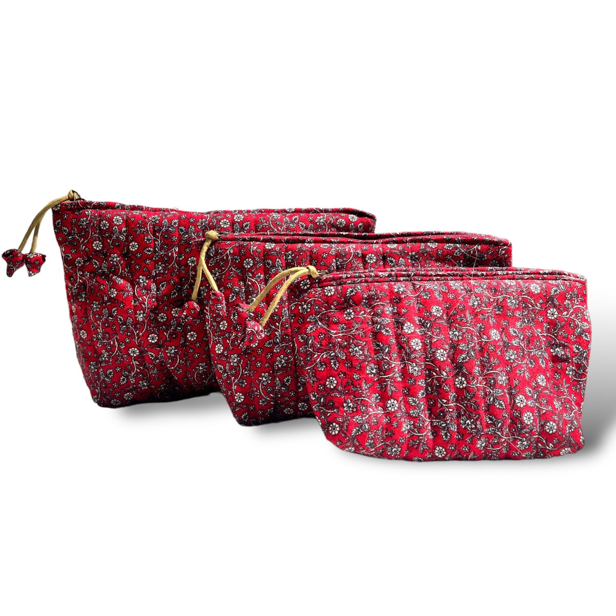 Crimson Blossom Vanity Pouch (Pack of 3)