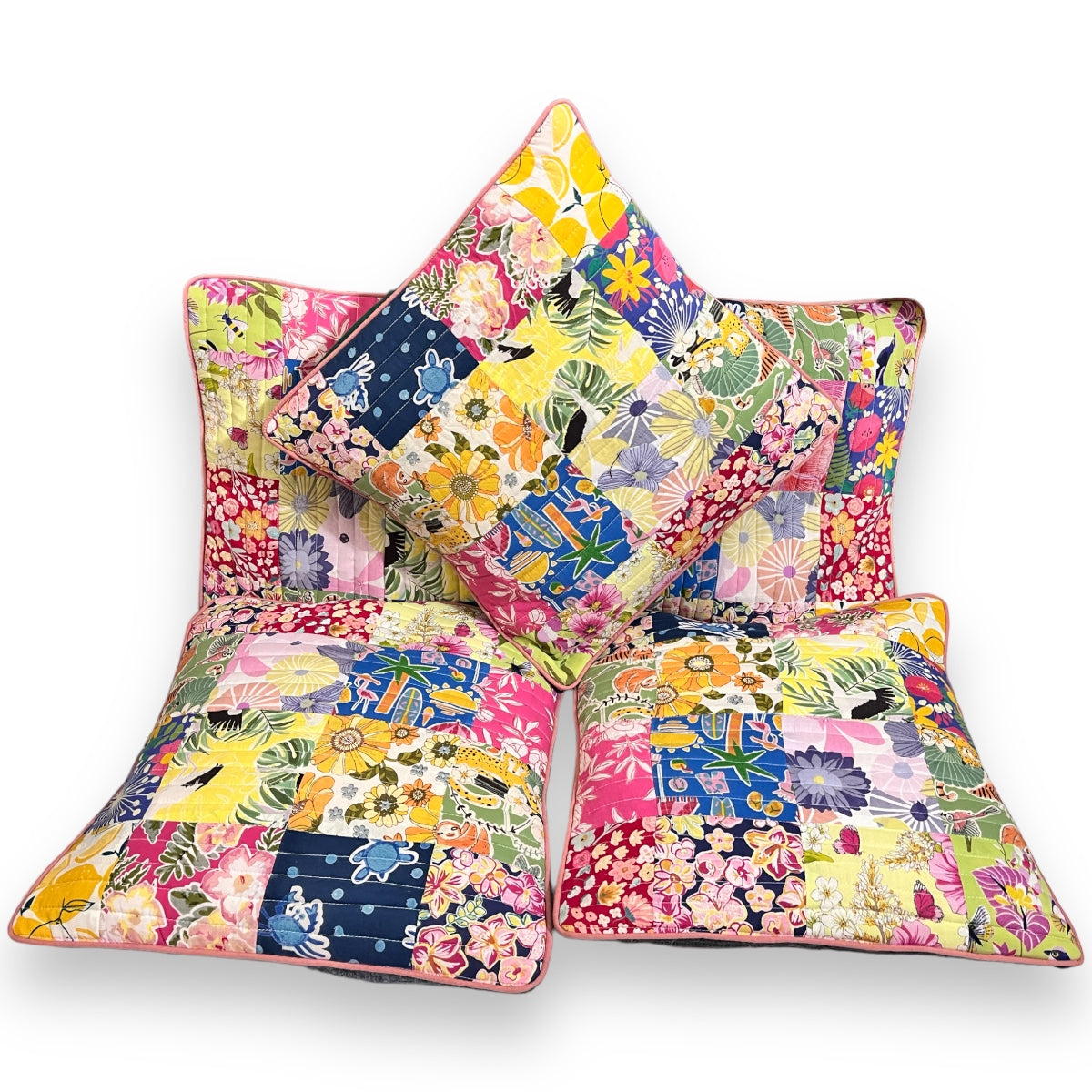 Colour Splash Patchwork Cushion Covers (100% Cotton Fabric)