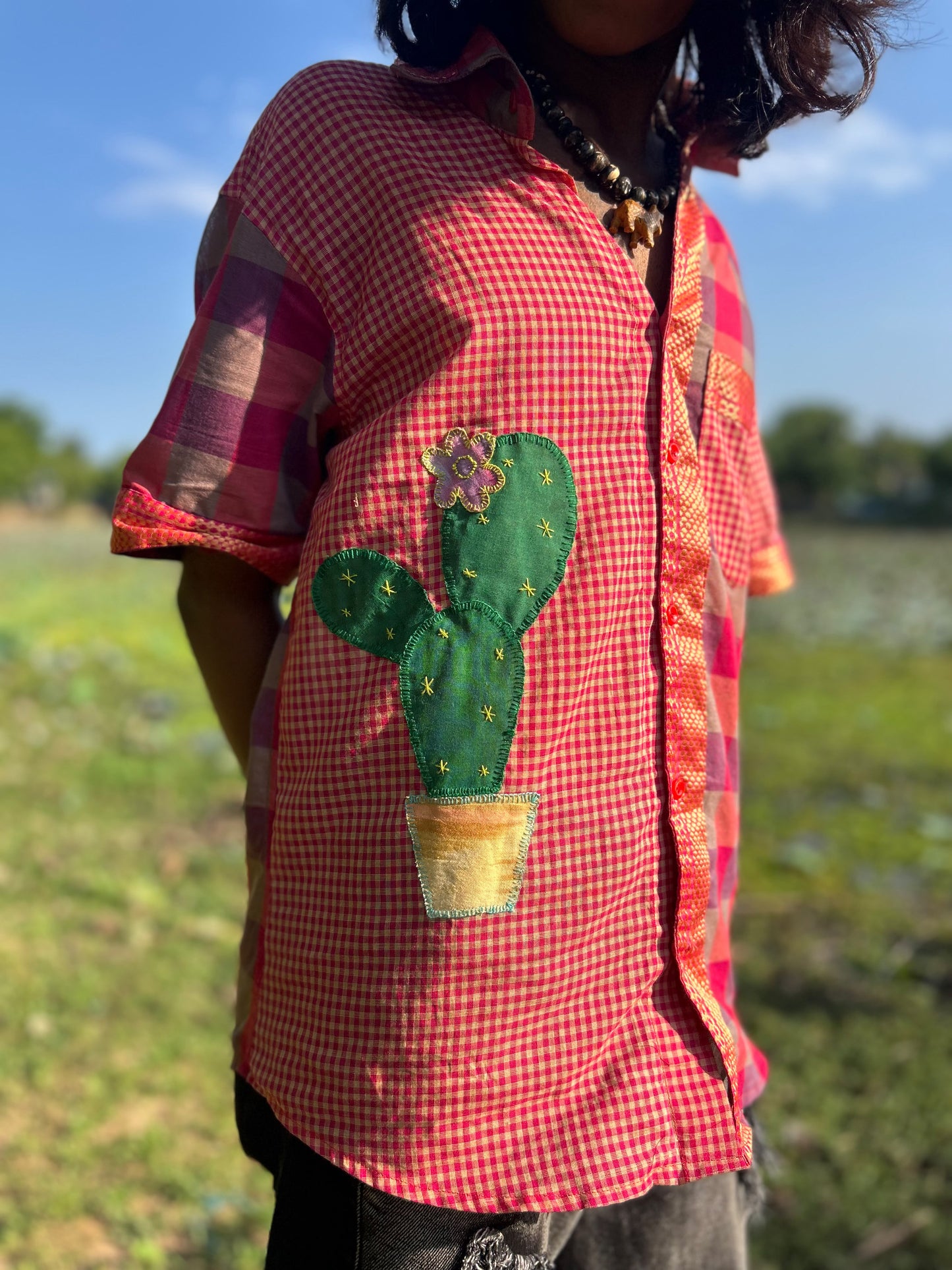TAMARAI 2 -  PINK CHECK CACTUS SHIRT 🩷🌵