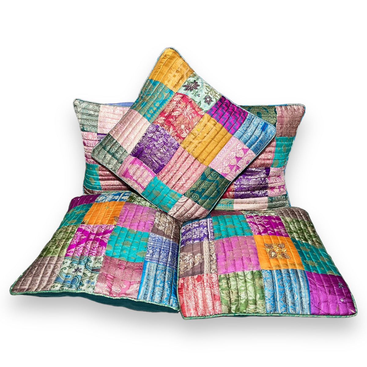 Ecosilk Patchwork Cushion Covers (100% Silk)